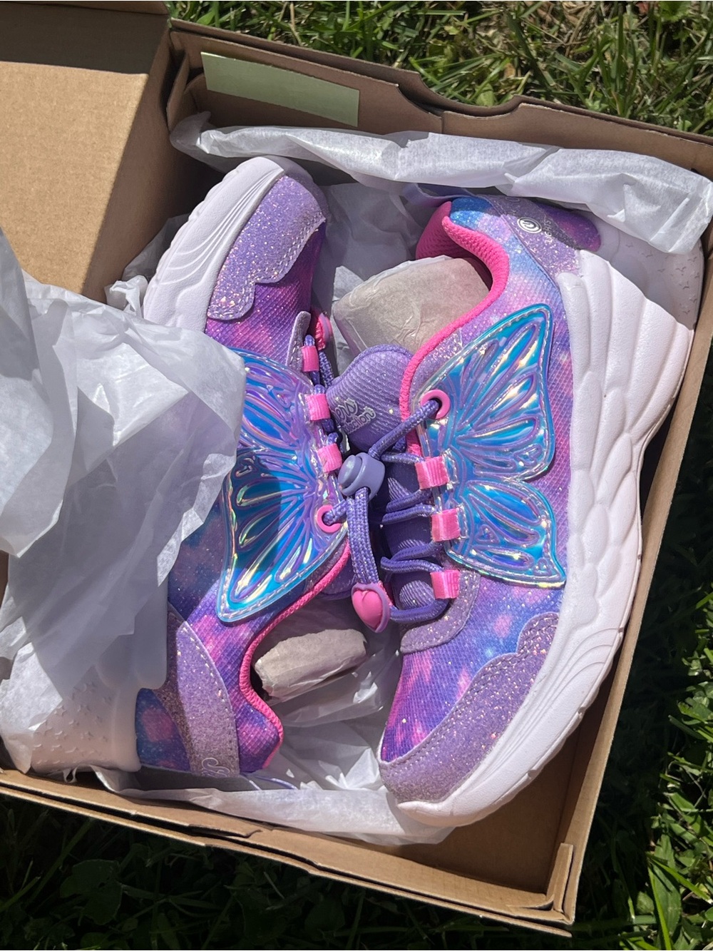 Skechers Kids' Purple & Pink Butterfly Light-Up Sneakers